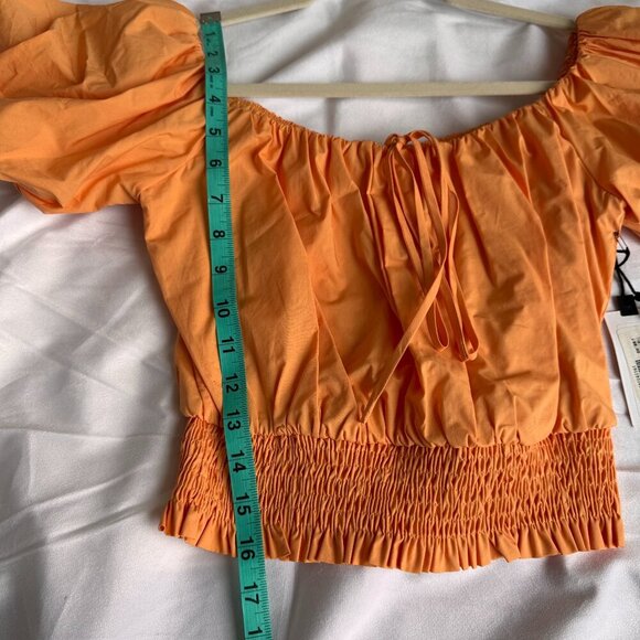 ASTR the Label | Melon Aldrin‎ Top Boned Corset Style Top Blouson Sleeves Ruffle - Picture 9 of 10